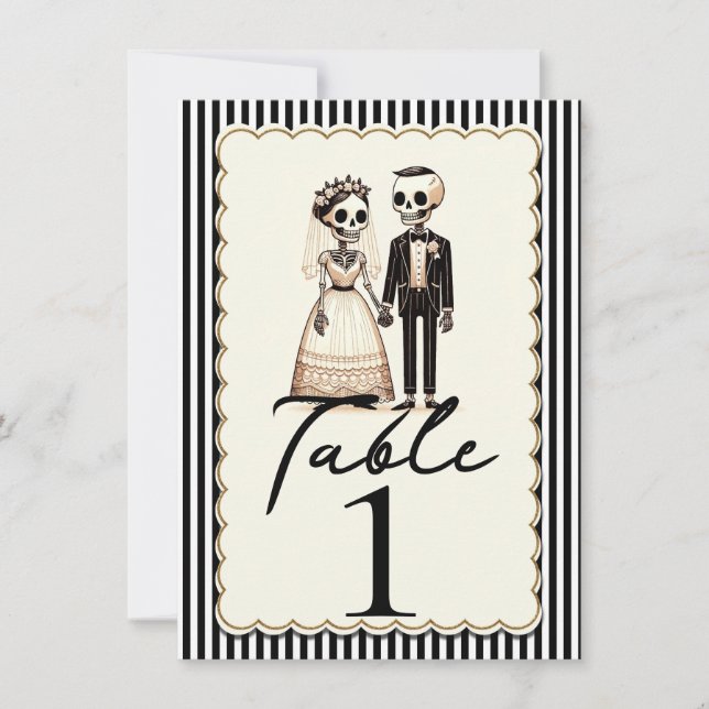 Numéro de table de mariage du marié squelette de d (Devant)