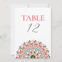Numéro de table de mariage Elegance Mandala Festiv