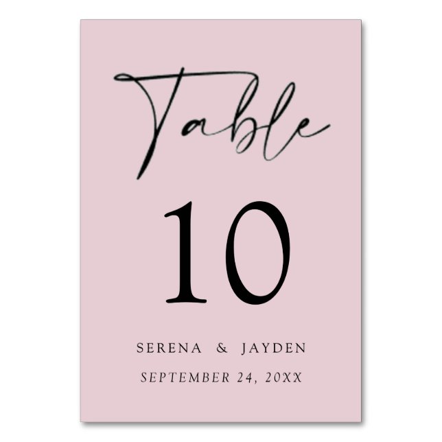 Numéro de table de mariage Élégance Moderne Rose P (Par défaut)