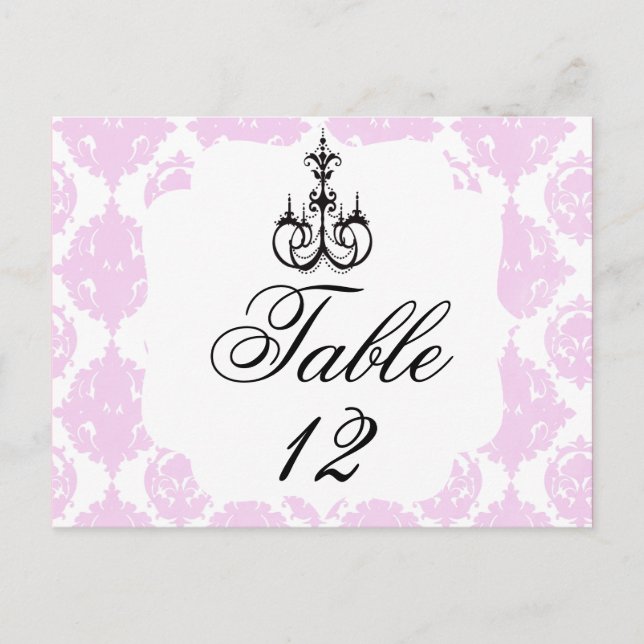 Numéro de table de mariage élégant (Devant)