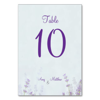 Numéro de table de mariage élégant à la lavande fl