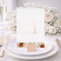 Numéro de table de mariage élégant avec véritable