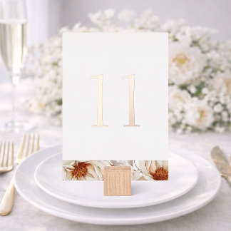 Numéro de table de mariage élégant avec véritable
