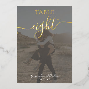 Numéro de table de mariage élégant chic photo en o