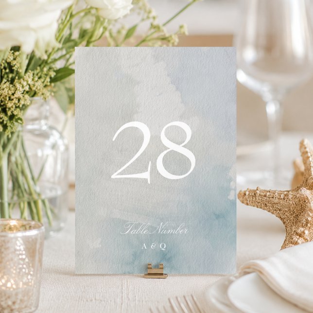 Numéro de table de mariage élégant côtier 5 x 7 (Créateur téléchargé)