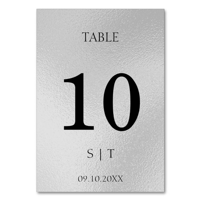 Numéro de table de mariage élégant en argent (Par défaut)