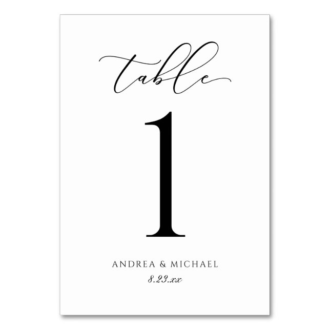 Numéro de table de mariage élégant en écriture cal (Par défaut)