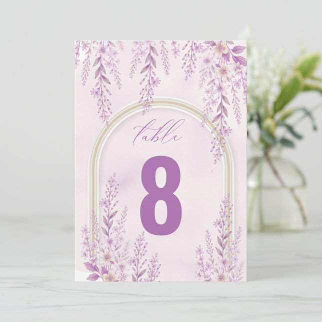 Numéro de table de mariage élégant en rose tendre  (Debout devant)