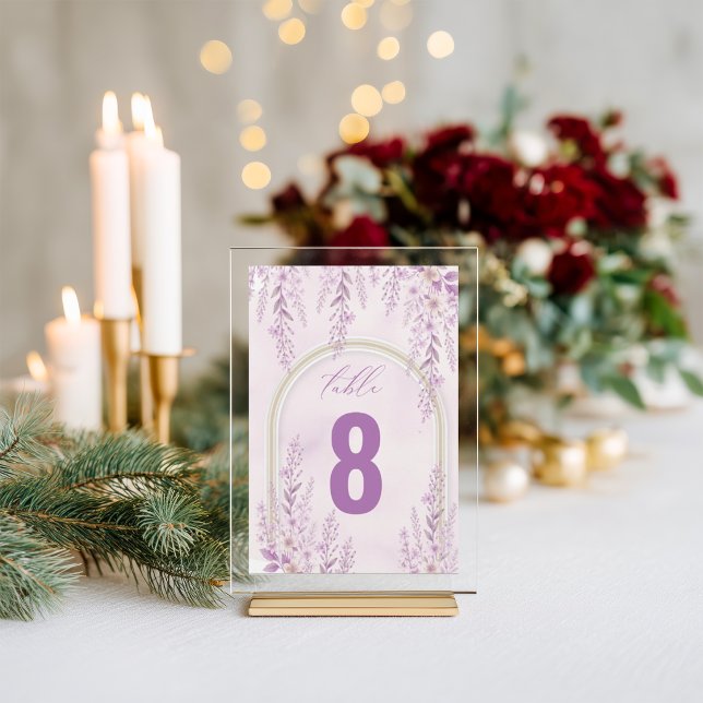 Numéro de table de mariage élégant en rose tendre  (Créateur téléchargé)