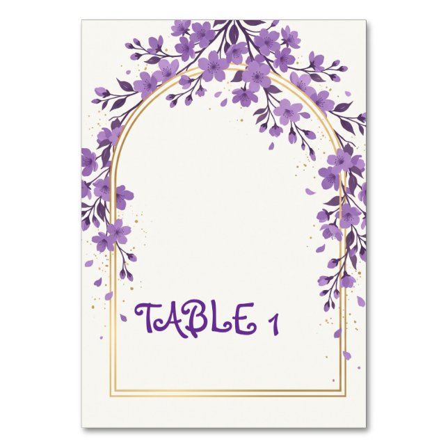 Numéro de table de mariage élégant et aquarelle (Par défaut)