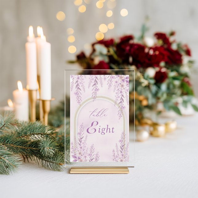 Numéro de table de mariage élégant et doux lavande (Créateur téléchargé)