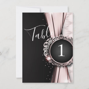 Numéro de table de mariage élégant et luxueux rose
