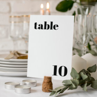 Numéro de table de mariage élégant et tendance