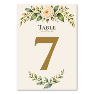 Numéro de table de mariage élégant Jardin de roses