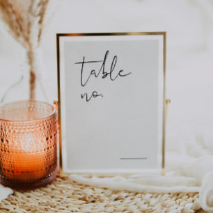 Numéro de table de mariage élégant moderne