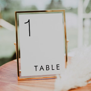 Numéro de table de mariage élégant moderne