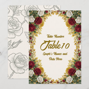 Numéro de table de mariage élégant New York Rose B