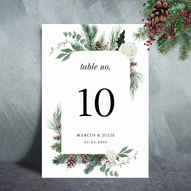 Numéro de table de mariage élégant Pin de Noël (Créateur téléchargé)