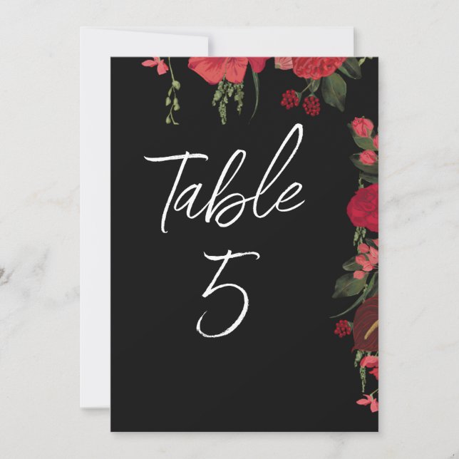 Numéro de table de mariage élégant romantique (Devant)