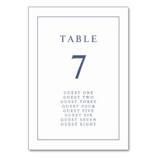 Numéro de table de mariage élégant simple