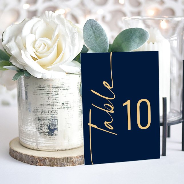 Numéro de table de mariage en acrylique bleu marin (Créateur téléchargé)