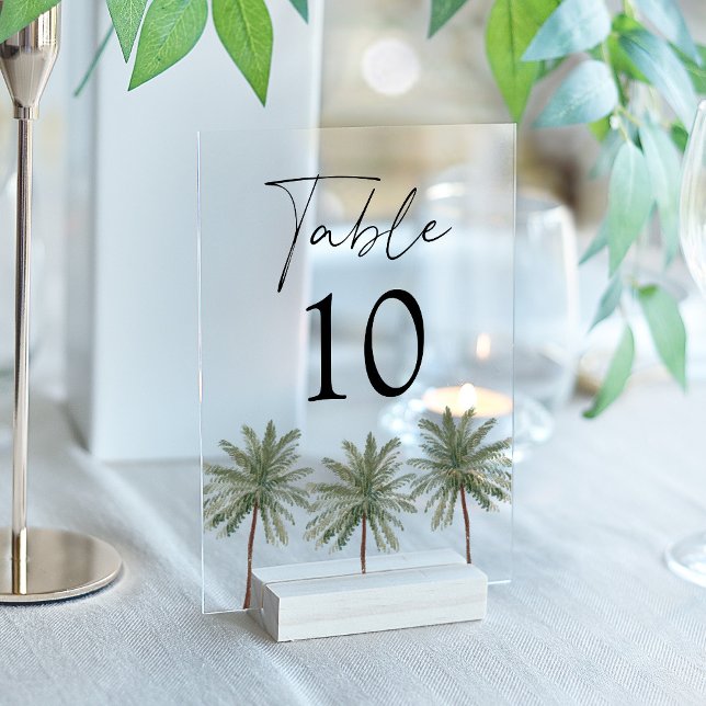 Numéro de table de mariage en acrylique Minimal Pa (Please note: this table card does not come with a stand.)