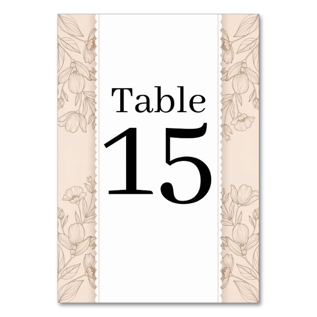 Numéro de table de mariage en art botanique rose p (Par défaut)