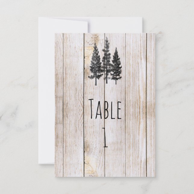 Numéro de table de mariage en bois de pins rustiqu (Dos)