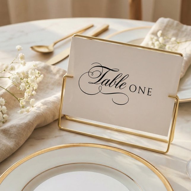 Numéro de table de mariage en calligraphie élégant (Créateur téléchargé)