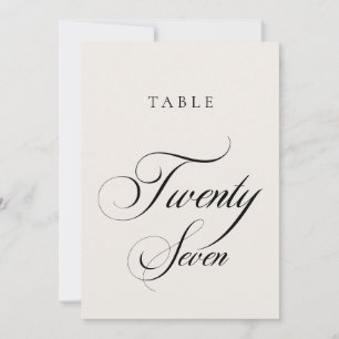 Numéro de table de mariage en calligraphie ivoire