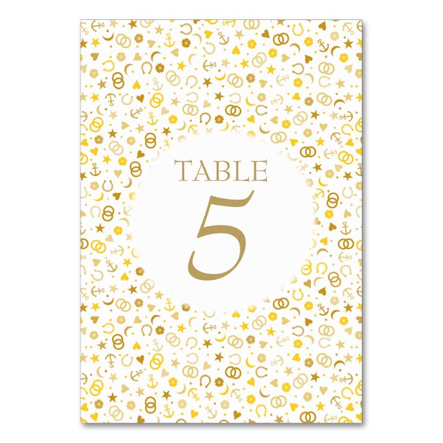 Numéro de table de mariage en confettis dorés (Par défaut)