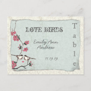 Numéro de table de mariage en damas de cerisier fl