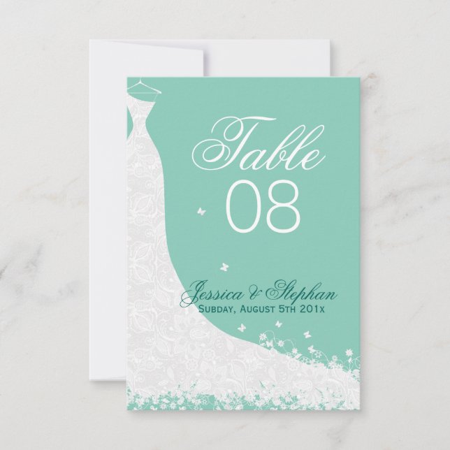 Numéro de table de mariage en dentelle blanche élé (Devant)
