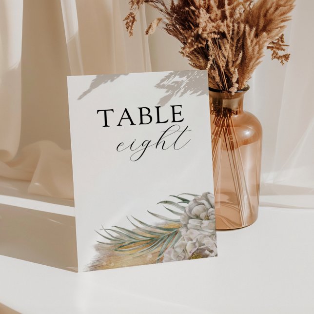 Numéro de table de mariage en herbe de Pampas Boho (Créateur téléchargé)