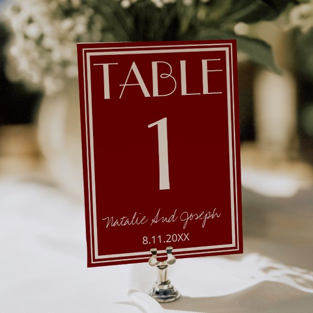 Numéro de table de mariage en ivoire de Bourgogne  (Créateur téléchargé)