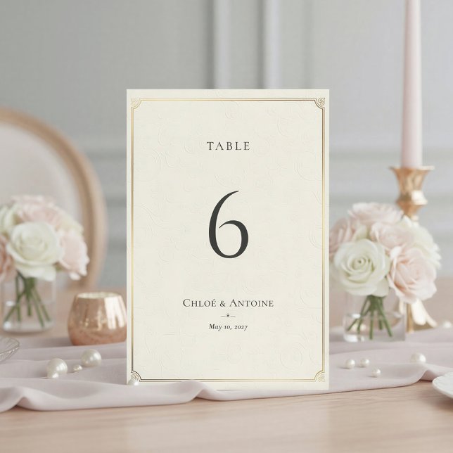 Numéro de table de mariage en ivoire pastoral fran (Créateur téléchargé)