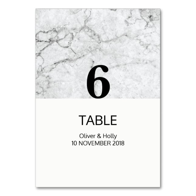 Numéro de table de mariage en marbre moderne (Par défaut)