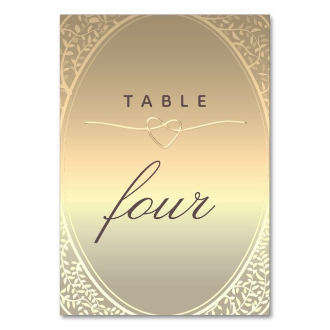 Numéro de table de mariage en or classique (Par défaut)