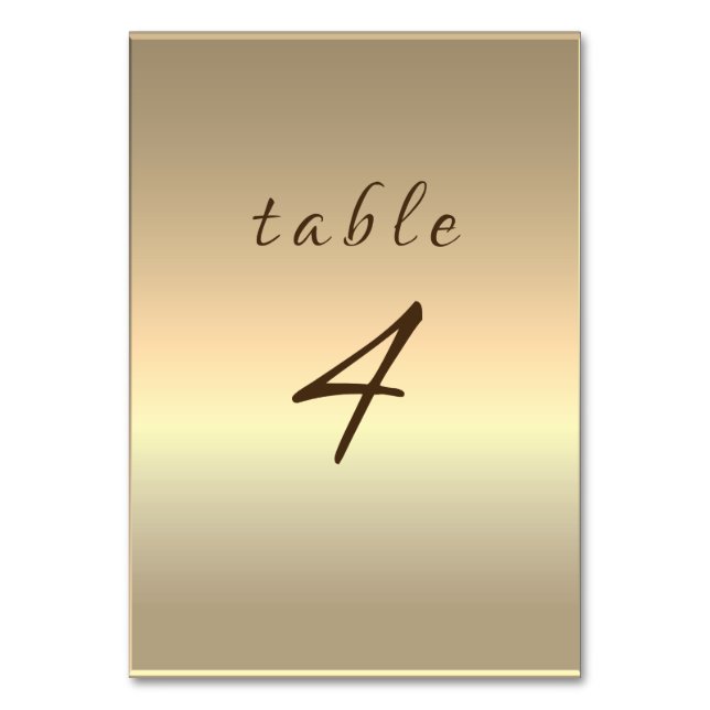 Numéro de table de mariage en or élégant (Par défaut)