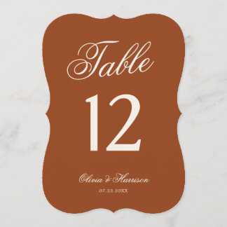 Numéro de table de mariage en terre cuite découpé