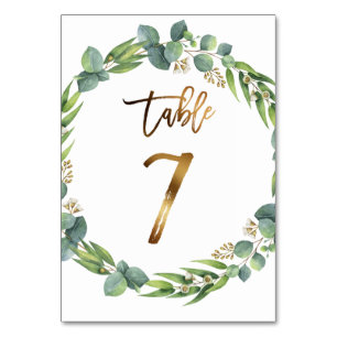 Numéro de table de mariage Eucalyptus