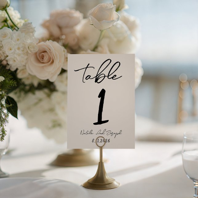 Numéro de table de mariage fantaisiste écrit à la  (Créateur téléchargé)