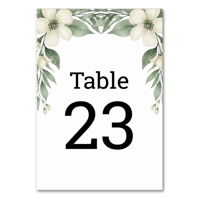 Numéro de table de mariage floral blanc Magnolia c (Par défaut)