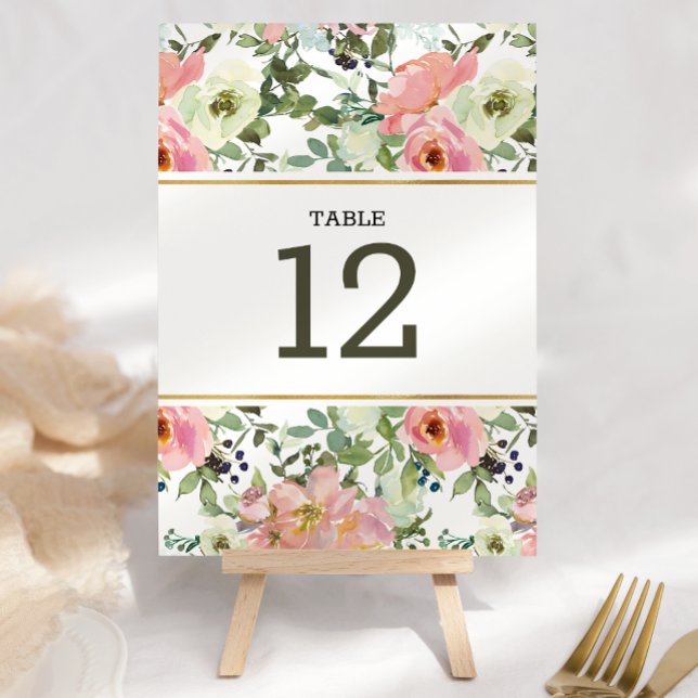 Numéro de table de mariage floral coquille d'oeuf  (Créateur téléchargé)