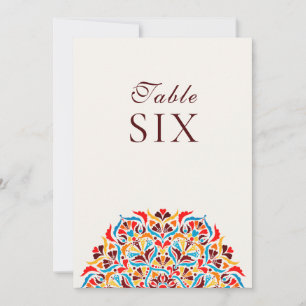 Numéro de table de mariage floral fantaisiste oran