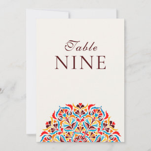 Numéro de table de mariage floral fantaisiste oran