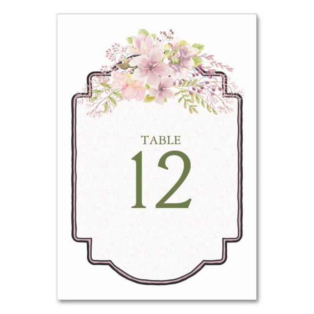 Numéro de table de mariage floral Magnolia Blush R (Par défaut)