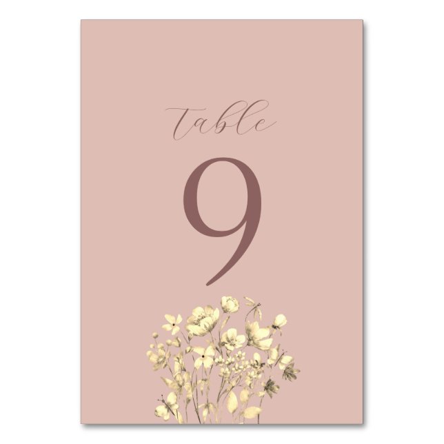 Numéro de table de mariage floral rose (Par défaut)