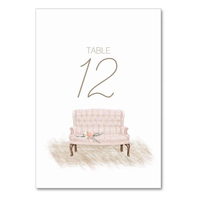 Numéro de table de mariage floral rose boho modern (Par défaut)