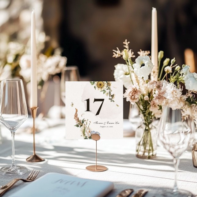 Numéro de table de mariage floral séché Infinite S (Créateur téléchargé)